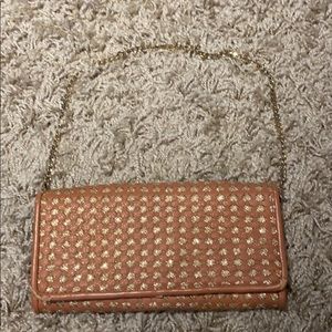 Tan bag on chain